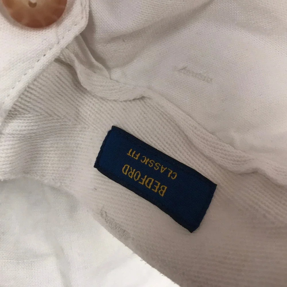 Polo Ralph Lauren Pants Mens 36 (38x34) White Bedford Classic Fit Linen Cotton